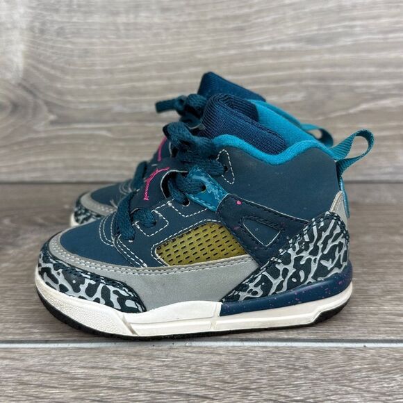 Nike Air Jordan Spizike BT Toddler Boy Sz 5 Space Blue White Mid Lace Sneakers - Picture 3 of 10